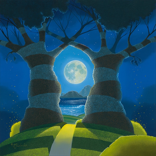 TO THE MOON AND BACK 18x18 (oil on panel) by Michael Provenza
