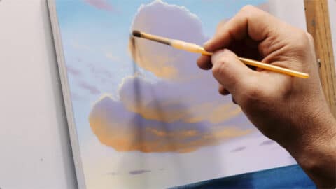 Sunrise Sunset cloud painting in progress